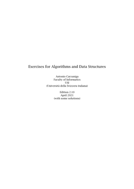 Exercises for Algorithms and Data Structures