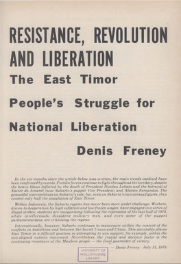 The East Timor People's Struggle for National Liberation