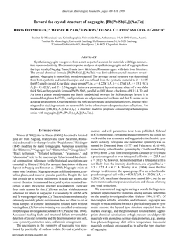 Toward the Crystal Structure of Nagyagite, [Pb(Pb,Sb)S2][(Au,Te)]