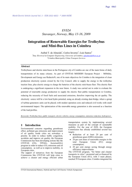 Integration of Renewable Energies for Trolleybus and Mini-Bus Lines in Coimbra