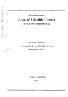 Information on Areas of Scientific Interest in an Foras Forbartha Files