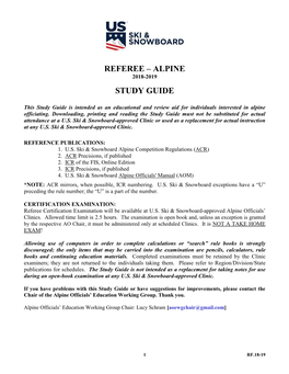 Referee – Alpine Study Guide