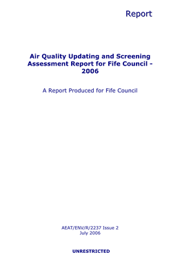 Air Quality Updating and Screening Assessment Report 2006