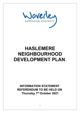 Haslemere Information Statement