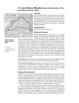 51. Last Chance Meadow (Ball 1976, Dedecker 1975A, Inyo National Forest 1982A) Location This Established RNA Is Located on the Inyo National Forest