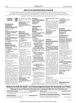 Bekanntmachungen Trifels Kurier Vom