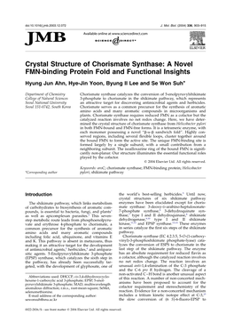 Crystal Structure of Chorismate Synthase: a Novel FMN-Binding Protein Fold and Functional Insights