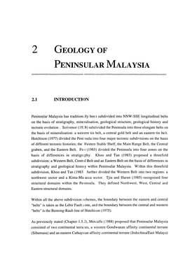 2 Geology of Peninsular Malaysia