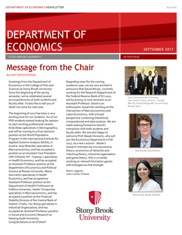 DEPARTMENT of ECONOMICS NEWSLETTER Issue #1