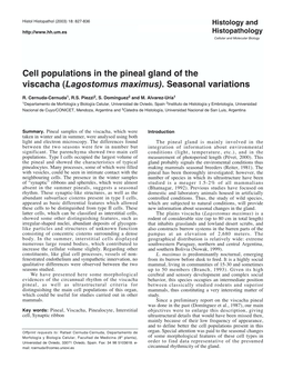 Cell Populations in the Pineal Gland of the Viscacha (Lagostomus Maximus)