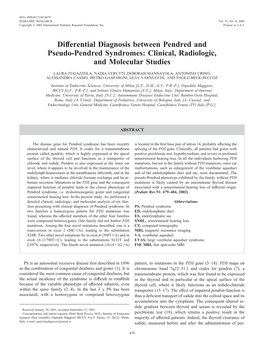 Clinical, Radiologic, and Molecular Studies