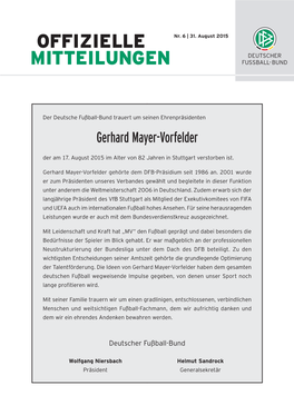 Gerhard Mayer-Vorfelder Der Am 17