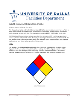 Hazard Communications (Hazcom) Symbols Nfpa