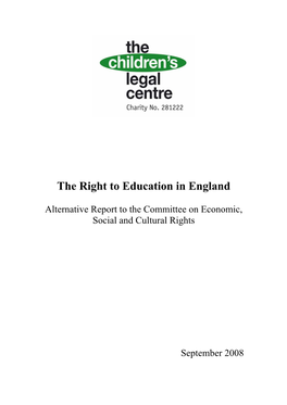 The Right to Education in England