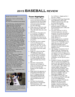 2015 Baseball Review