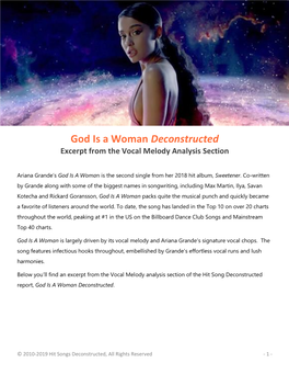 God Is a Woman Deconstructed Excerpt from the Vocal Melody Analysis Section