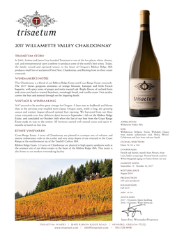 2017 Willamette Valley Chardonnay