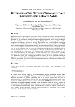 Determining the Network Throughput and Flow Rate Using Gsr and Aal2r