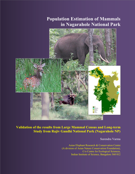 Population Estimation of Mammals in Nagarahole National Park