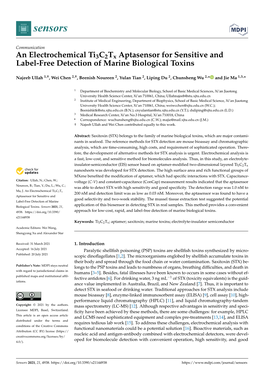 An Electrochemical Ti3c2tx Aptasensor for Sensitive and Label-Free Detection of Marine Biological Toxins