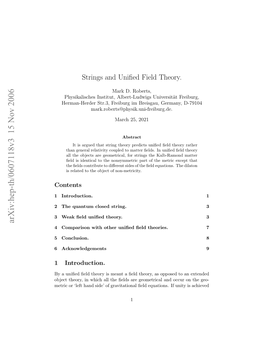 Strings and Unified Field Theory