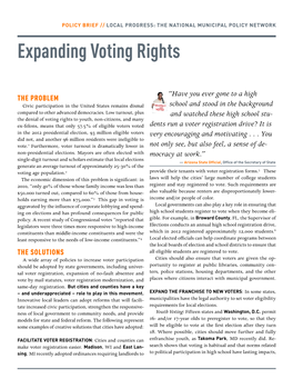 Expanding Voting Rights