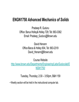 ENGN1750 Advanced Mechanics of Solids