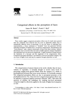 Categorical Effects in the Perception of Faces