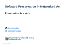 Software Preservation in Networked Art