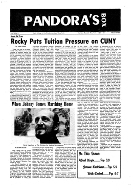 Rocky Puts Tuition Pressure on CUNY by Adele Zylber Education, Will Suggest a Uniform Education