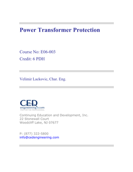 Power Transformer Protection