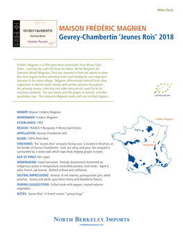 MAISON FRÉDÉRIC MAGNIEN Gevrey-Chambertin 'Jeunes Rois'