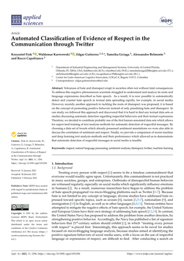 Automated Classification of Evidence of Respect in the Communication