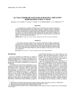 EL VOLCANISMO DE NUEVALOS (ZARAGOZA): SITUACION MORFOESTRUCTURAL Y EDAD M