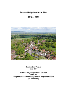 Rusper Neighbourhood Plan Pre-Submission Version