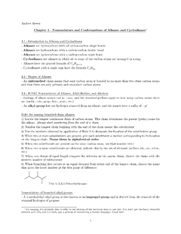 Nomenclature and Conformations of Alkanes and Cycloalkanes1 on The