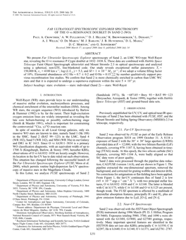 FAR ULTRAVIOLET SPECTROSCOPIC EXPLORER SPECTROSCOPY of the O Vi RESONANCE DOUBLET in SAND 2 (WO) Paul A