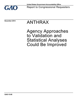 Gao-15-80, Anthrax