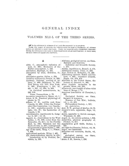 General Index Vols. XLI-L, Third Series