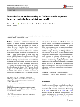 Toward a Better Understanding of Freshwater Fish Responses to An