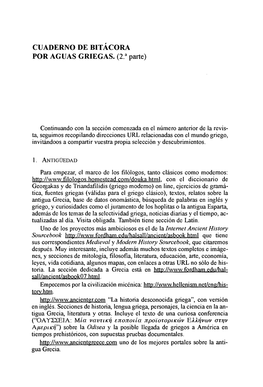 CUADERNO DE BITACORA POR AGUAS GRIEGAS. (2. a Parte)