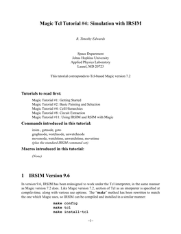 Magic Tcl Tutorial #4: Simulation with IRSIM