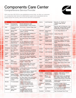 Components Care Center Comprehensive Service Provider