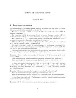 Elementary Complexity Theory