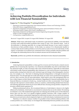 Achieving Portfolio Diversification for Individuals with Low Financial