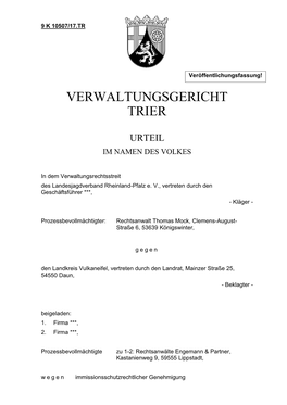 Verwaltungsgericht Trier