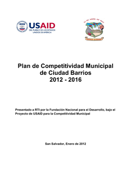 Plan De Competitividad Municipal De Ciudad Barrios 2012 - 2016
