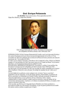 Gral. Enrique Peñaranda EL DIARIO, Nuevos Horizontes, 29 De Septiembre De 2015