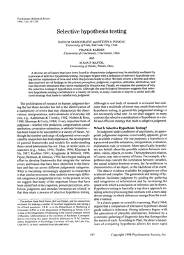 Selective Hypothesis Testing