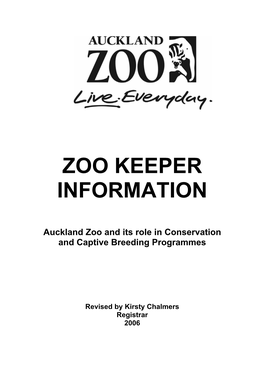 Zoo Keeper Information